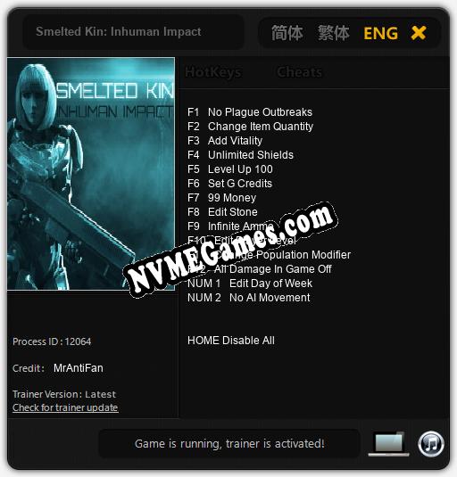 Smelted Kin: Inhuman Impact: Cheats, Trainer +14 [MrAntiFan]