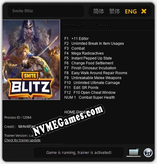 Treinador liberado para Smite Blitz [v1.0.5]