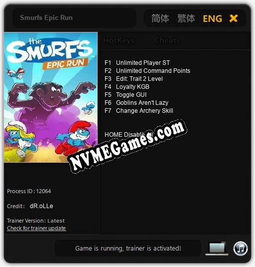 Smurfs Epic Run: Trainer +7 [v1.9]