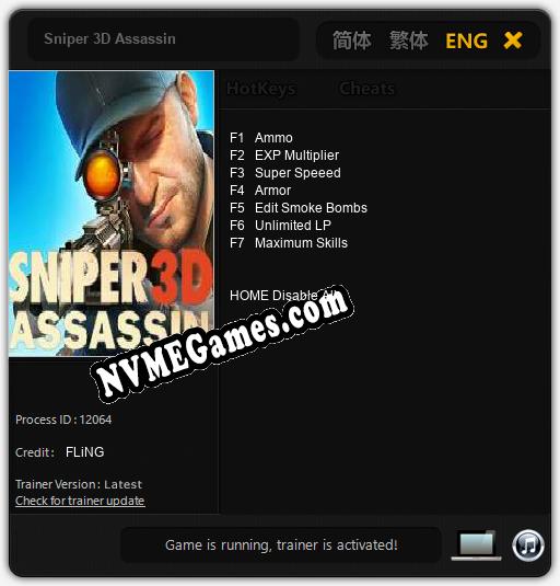 Sniper 3D Assassin: Cheats, Trainer +7 [FLiNG]