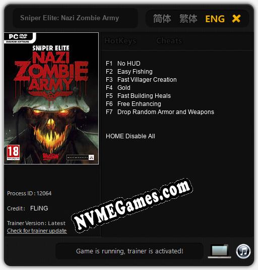 Sniper Elite: Nazi Zombie Army: Cheats, Trainer +7 [FLiNG]