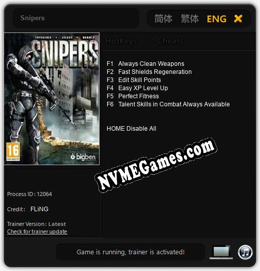 Snipers: Cheats, Trainer +6 [FLiNG]