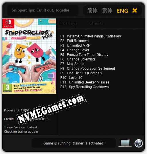 Snipperclips: Cut It out, Together: Cheats, Trainer +12 [CheatHappens.com]