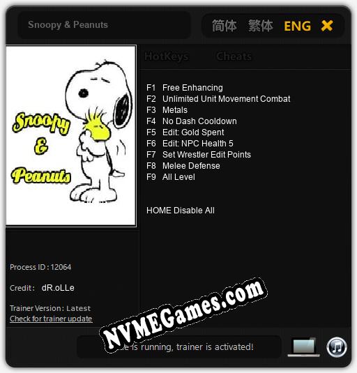 Treinador liberado para Snoopy & Peanuts [v1.0.2]