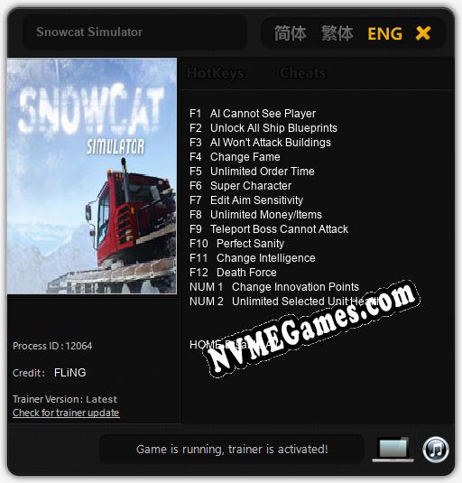 Snowcat Simulator: Trainer +14 [v1.8]