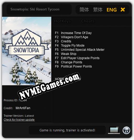 Snowtopia: Ski Resort Tycoon: Cheats, Trainer +9 [MrAntiFan]