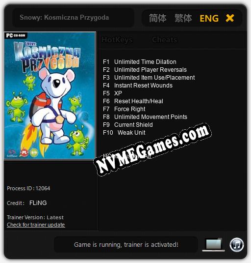 Snowy: Kosmiczna Przygoda: Cheats, Trainer +10 [FLiNG]