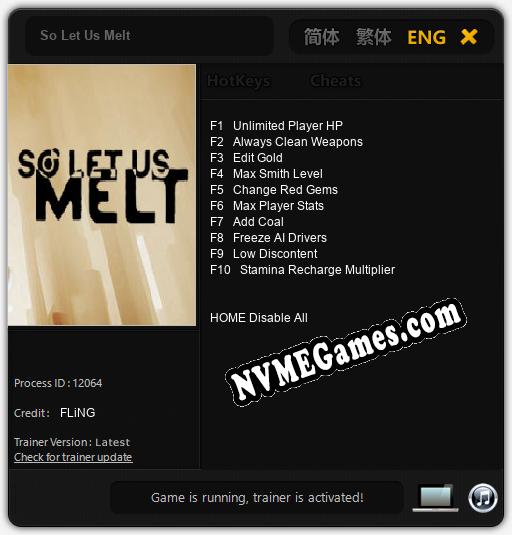 So Let Us Melt: Trainer +10 [v1.1]