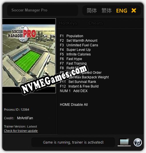 Soccer Manager Pro: Trainer +13 [v1.4]