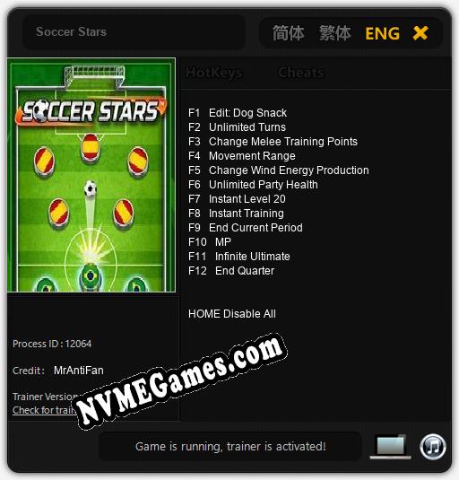 Soccer Stars: Cheats, Trainer +12 [MrAntiFan]