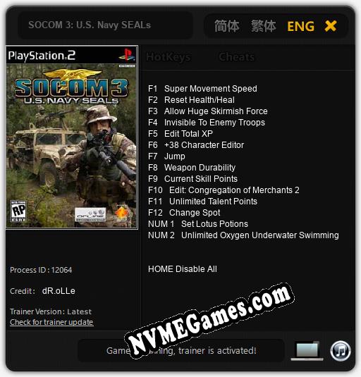 SOCOM 3: U.S. Navy SEALs: Treinador (V1.0.15)