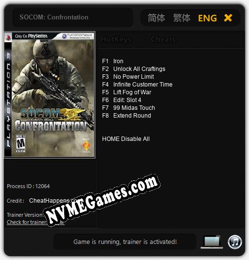 SOCOM: Confrontation: Trainer +8 [v1.6]