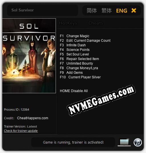 Sol Survivor: Cheats, Trainer +10 [CheatHappens.com]