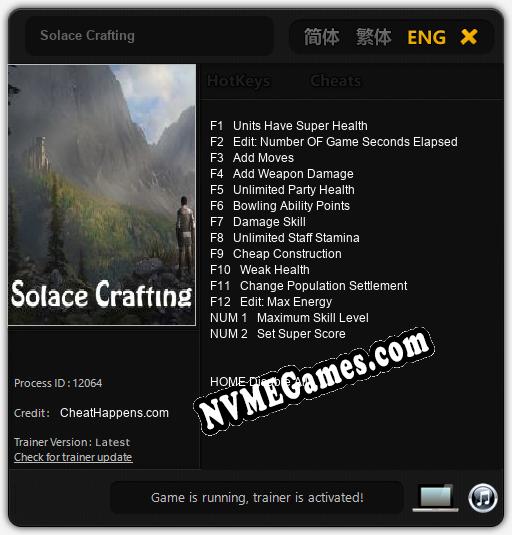 Treinador liberado para Solace Crafting [v1.0.6]