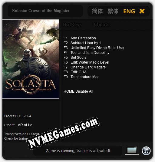 Solasta: Crown of the Magister: Treinador (V1.0.25)