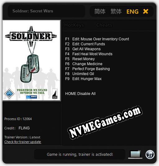 Soldner: Secret Wars: Trainer +9 [v1.2]