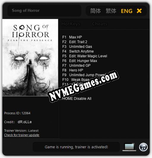 Song of Horror: Treinador (V1.0.56)