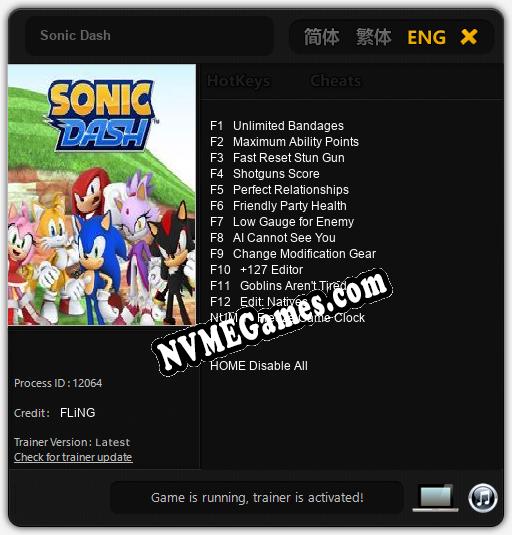 Sonic Dash: Treinador (V1.0.98)