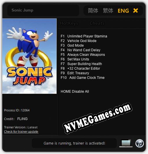 Sonic Jump: Treinador (V1.0.61)