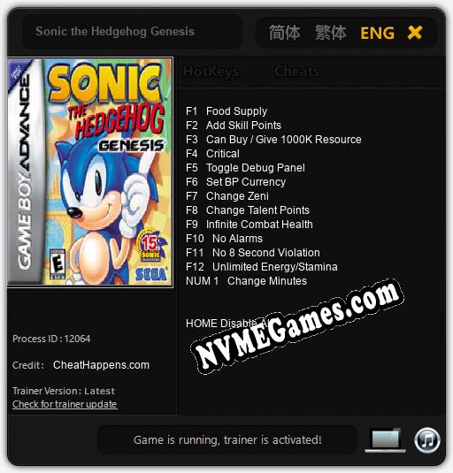 Sonic the Hedgehog Genesis: Trainer +13 [v1.4]