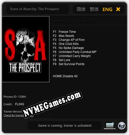 Sons of Anarchy: The Prospect: Trainer +9 [v1.1]