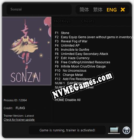 Sonzai: Cheats, Trainer +14 [FLiNG]