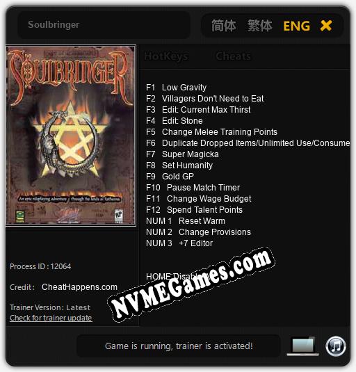 Soulbringer: Cheats, Trainer +15 [CheatHappens.com]