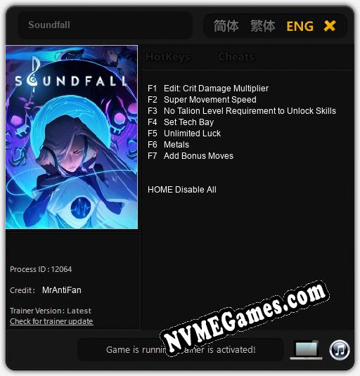 Soundfall: Cheats, Trainer +7 [MrAntiFan]