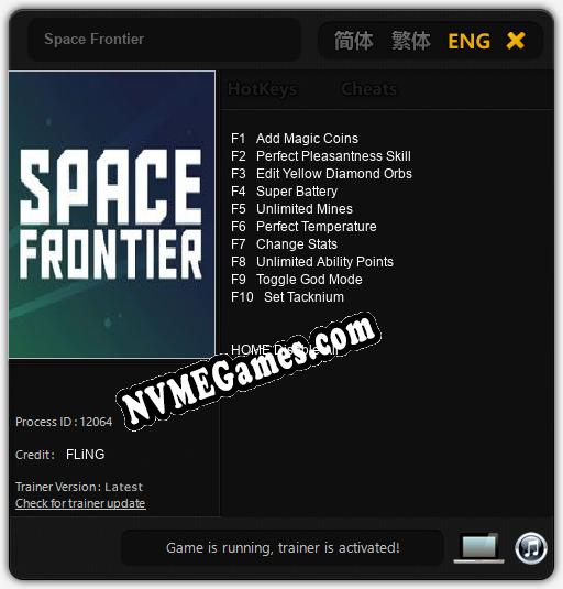 Space Frontier: Cheats, Trainer +10 [FLiNG]