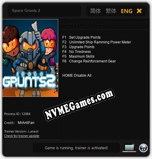 Treinador liberado para Space Grunts 2 [v1.0.6]