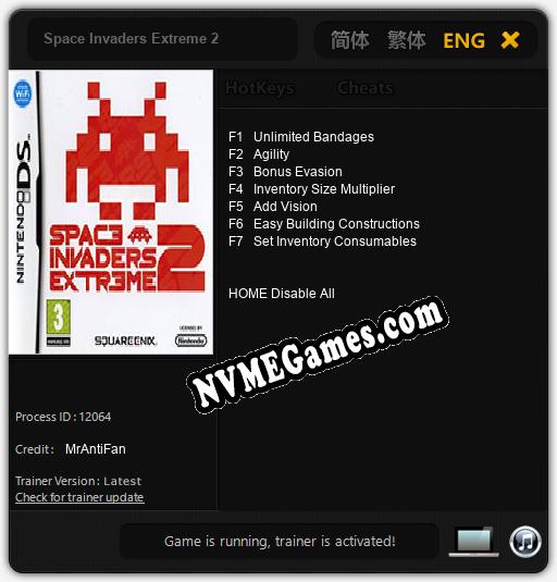 Space Invaders Extreme 2: Cheats, Trainer +7 [MrAntiFan]