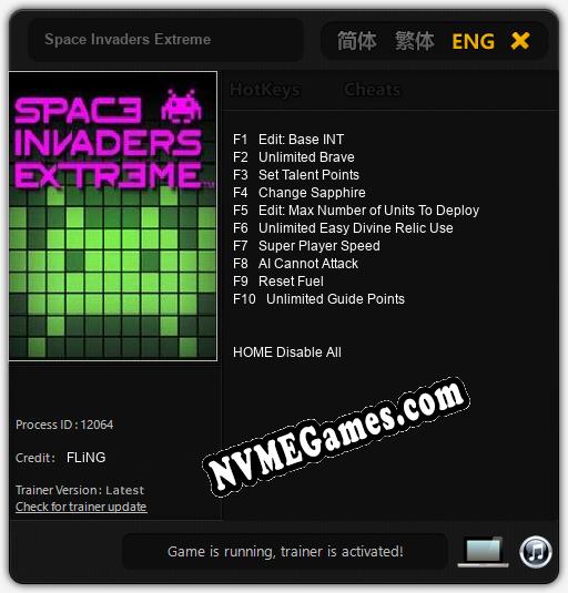 Space Invaders Extreme: Cheats, Trainer +10 [FLiNG]