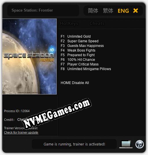 Space Station: Frontier: Treinador (V1.0.39)