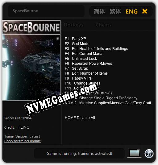 SpaceBourne: Treinador (V1.0.24)