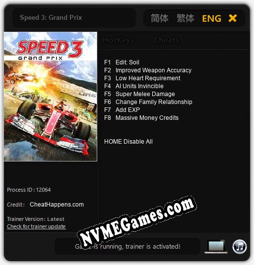 Speed 3: Grand Prix: Cheats, Trainer +8 [CheatHappens.com]