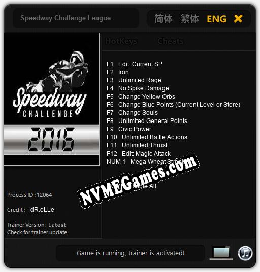 Treinador liberado para Speedway Challenge League [v1.0.8]