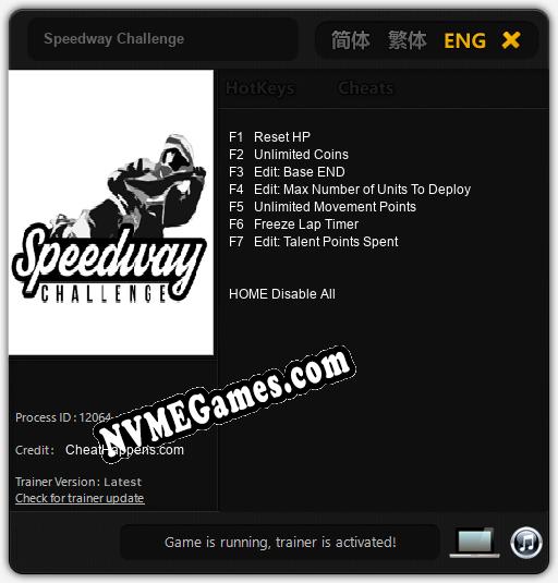 Speedway Challenge: Treinador (V1.0.33)