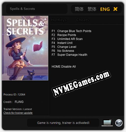 Treinador liberado para Spells & Secrets [v1.0.3]