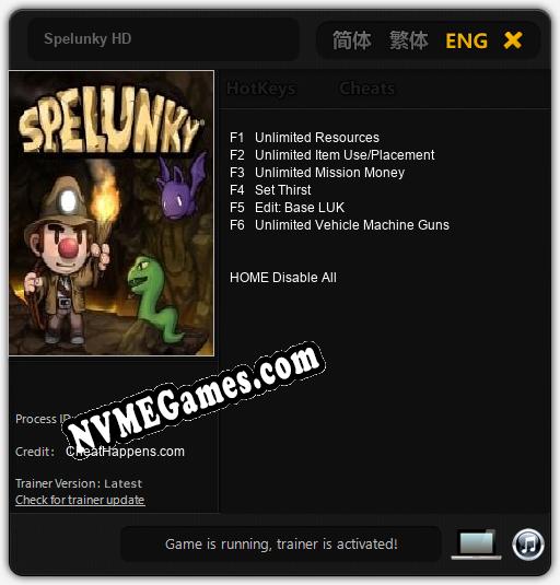 Spelunky HD: Cheats, Trainer +6 [CheatHappens.com]