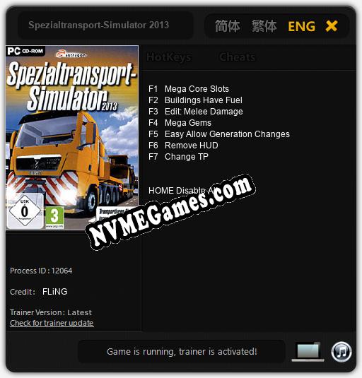 Spezialtransport-Simulator 2013: Treinador (V1.0.34)