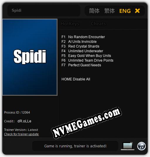 Spidi: Trainer +7 [v1.7]