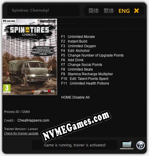 Spintires: Chernobyl: Trainer +11 [v1.5]