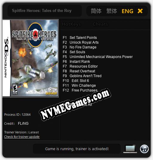 Spitfire Heroes: Tales of the Royal Air Force: Treinador (V1.0.19)