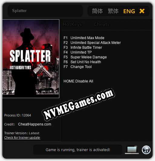 Splatter: Cheats, Trainer +7 [CheatHappens.com]