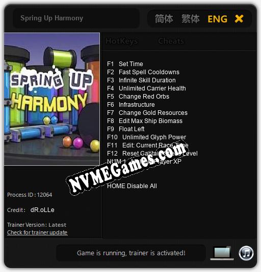 Spring Up Harmony: Treinador (V1.0.8)