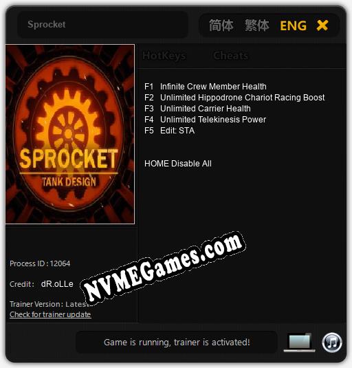 Sprocket: Treinador (V1.0.25)