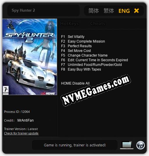 Spy Hunter 2: Treinador (V1.0.54)