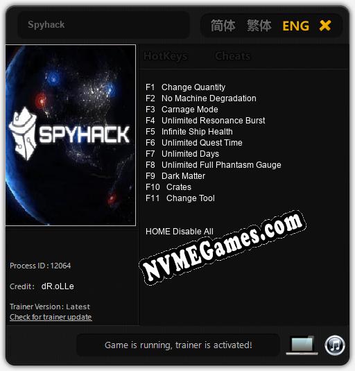 Spyhack: Trainer +11 [v1.9]