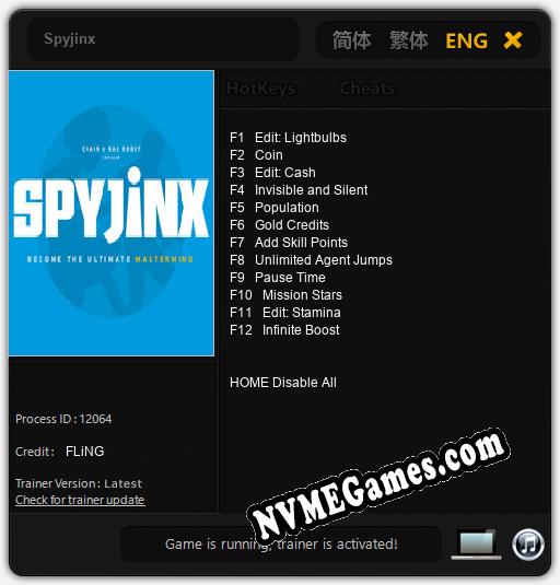 Spyjinx: Treinador (V1.0.81)