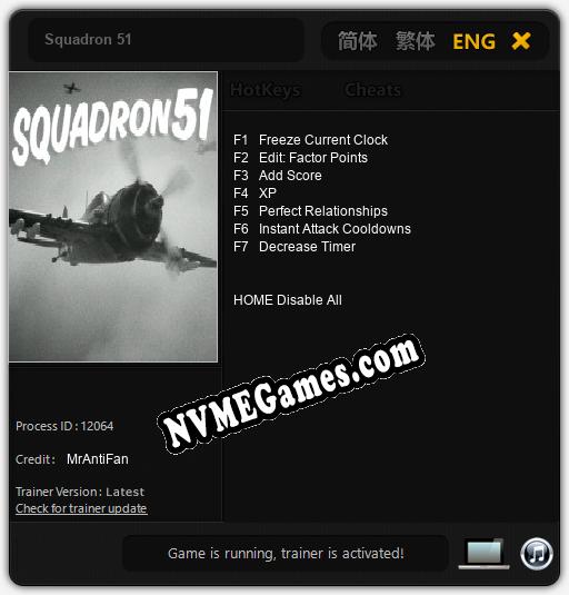 Squadron 51: Trainer +7 [v1.9]